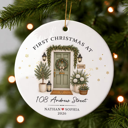 Personalized First Christmas At New Home Ornament, Winter Holiday Door Ceramic Keepsake c615fade-9582-45e0-846e-74be9e76025d-4_converted.png