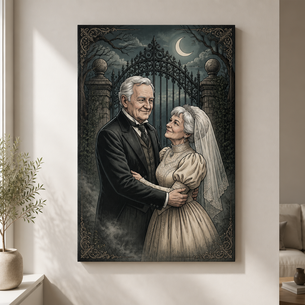Custom Gothic Wedding Couple Portrait Canvas – Photo to Illustration - Personalized Canvas c63dd71b-159b-47a3-8055-d2e6d4b6dfec.png