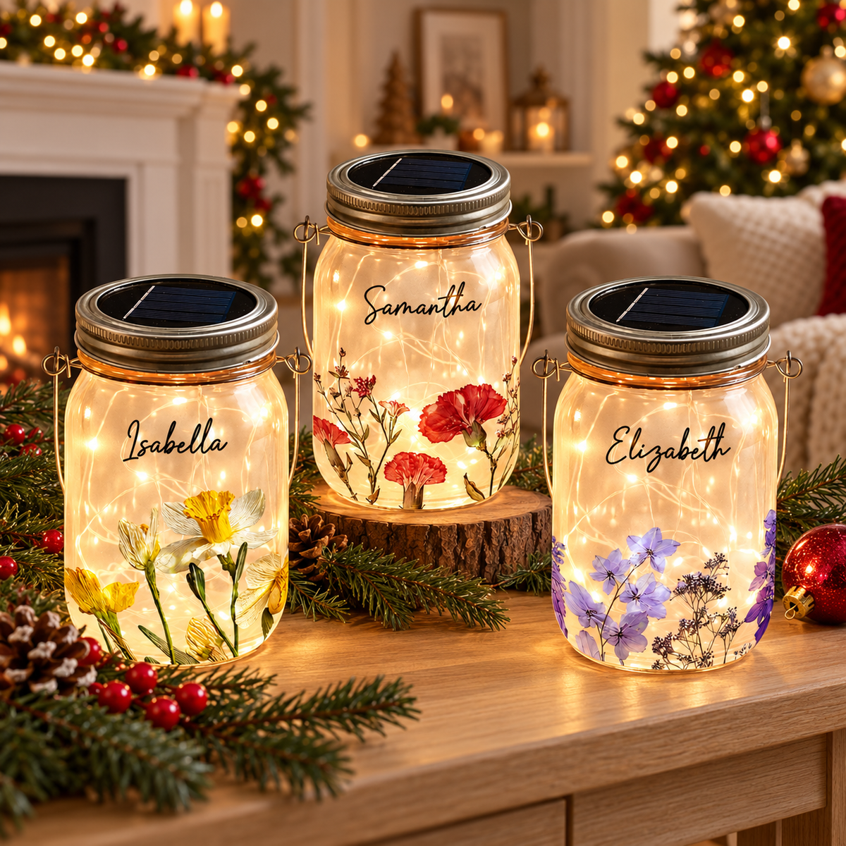 Personalized Birth Flower Mason Jar Night Light, Solar Lamp Gift For Her, Birthday Custom Night Light Gift For Friend, Bridesmaid Light Gift c649ccb9-9d5c-456f-9c70-8987ee1ba319-banenr-1.png