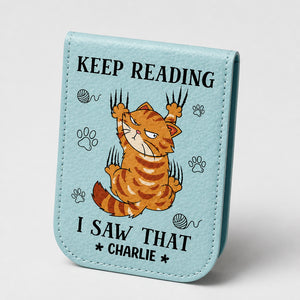 Keep Reading Cat — Personalized Magnetic Leather Bookmark - Personalized Magnetic Leather Bookmark c665bf14-a850-4ee9-bb35-629706fdf917.jpg