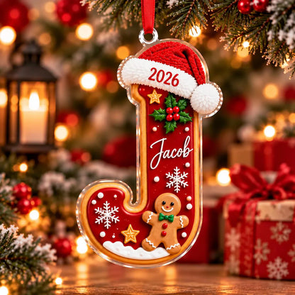 Personalized Gingerbread Kid Christmas Ornament, Custom Name Initial Letter with Year, Kids Holiday Keepsake, Christmas Tree Decoration Gift c66b9a3f-92d7-4054-930e-da912d96098b-4.webp