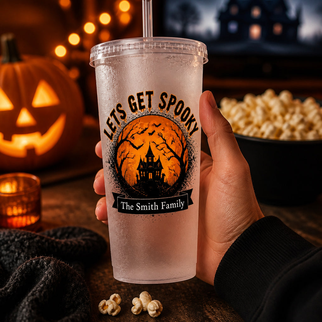 LETS GET SPOOKY Personalized Frosted Party Cup - Personalized Plastic Frosted Water Cup c6701bdc-3483-4765-8fb6-4d4627f1f4da.jpg