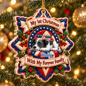 Loved By My Forever Family Merry Woofmas - Personalized Real 3D Raised Ornament c6881705-26aa-4c1f-9e10-30ba832ded38-2-3-.jpg