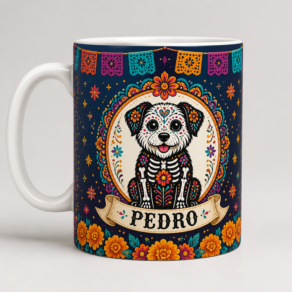 Calavera Pet Portrait Edge-to-Edge Mug with Name - Personalized Edge-to-Edge Mug c6901b45-dfba-4295-be7e-29f28a8da6a5.jpg