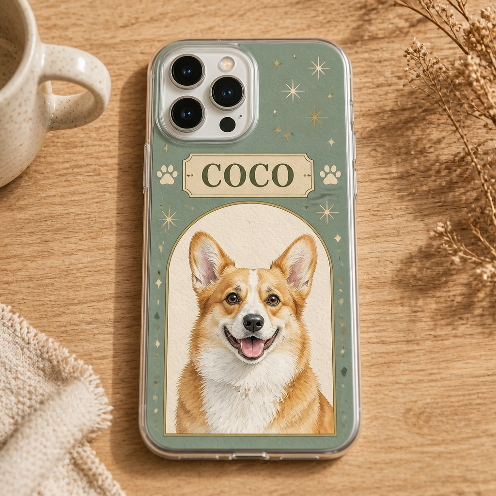Custom Pet Portrait Phone Case with Name – Mid‑Century Arch Series - Personalized Phonecase c696be09-d18b-41a4-87b5-e34e9c8f8457.png