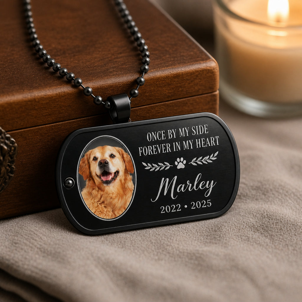 Pet Memorial Photo Dog Tag Necklace – Once by my side - Personalized Dogtag Necklace c6a28538-7d32-443a-9983-d41255a60f13.jpg