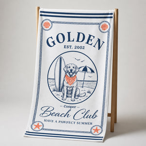 Golden Beach Club Personalized Dog Beach Towel - Personalized Beach Towel c6ae66b7-e8d3-4a3f-ab6d-53735be35f89.jpg