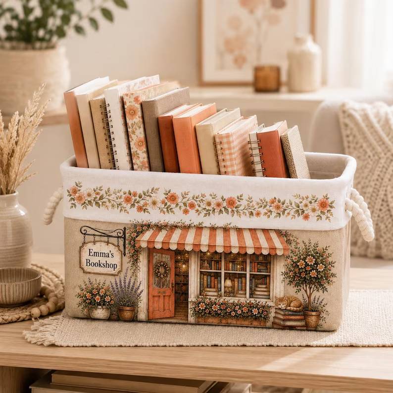 Personalized Book Organizer Basket, Custom Bookshop Linen Storage Bin, Book Lover Gift for Reader c6b053a1-a2f3-40f6-9d2e-b6197e2527cf-gdrfe5nj-1-.jpg