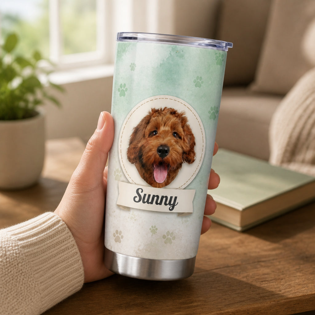 Custom Pet Photo + Name Watercolor Paw Tumbler - Personalized Tumbler c6b2f9a9-c774-4ee7-b6a5-6056179a8a30.jpg