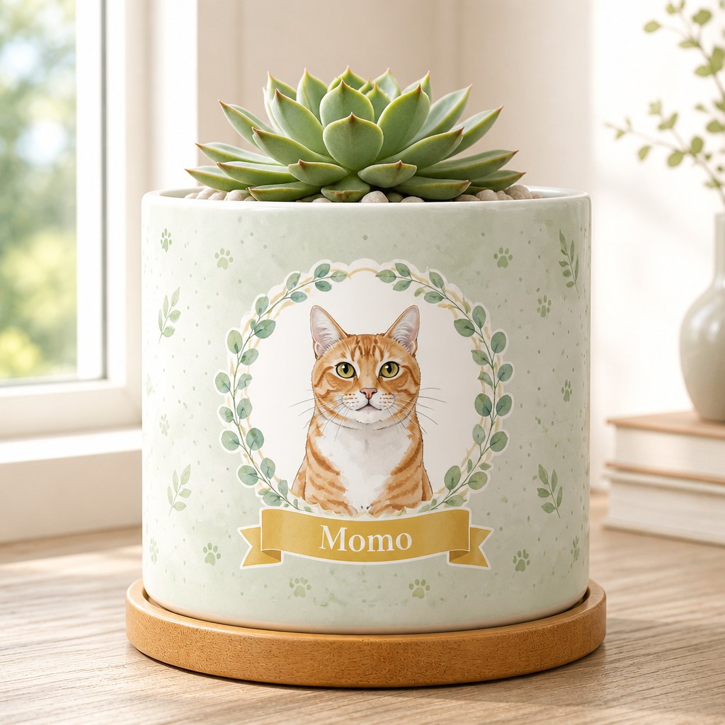 Custom Pet Portrait Plant Pot with Name - Personalized Plant Pot & Vase c6b43b5b-65bb-4718-afeb-ddced436eb81.png