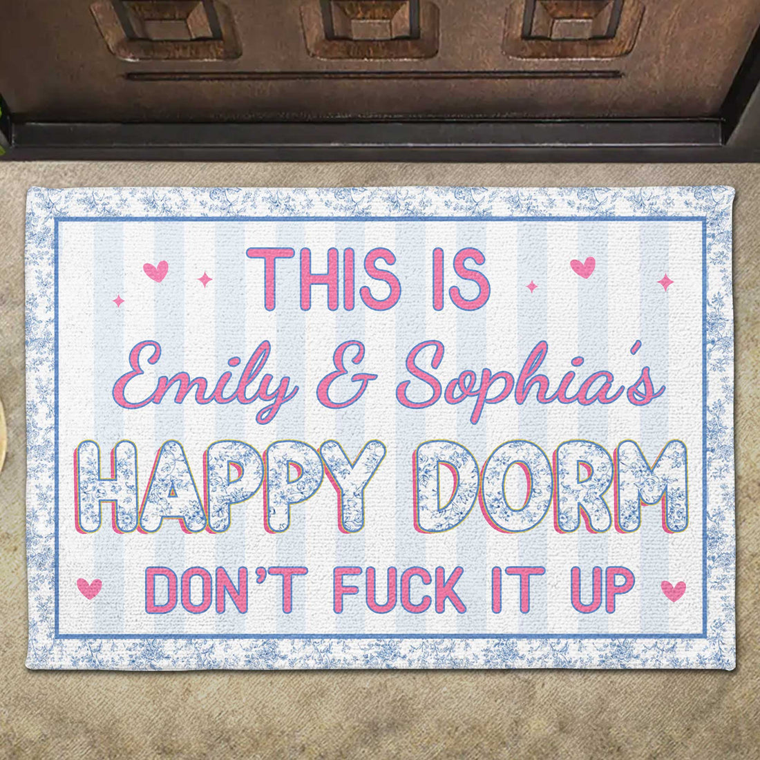 Happy Dorm Do Not Mess It Up, Personalized Doormat, Gift For Besties and Roommates c6d1f968-f9d0-43ea-b311-a24de0b923be-banner-5.jpg