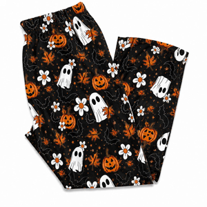 Ghost Pumpkin Halloween Pajama Pants, Women's Wide Leg Pajama Pants, Cute Spooky Lounge Pants, Fall Sleepwear, Halloween Gift for Her c705b22e-d0f7-46c8-856f-8940631cb0bb-9.png