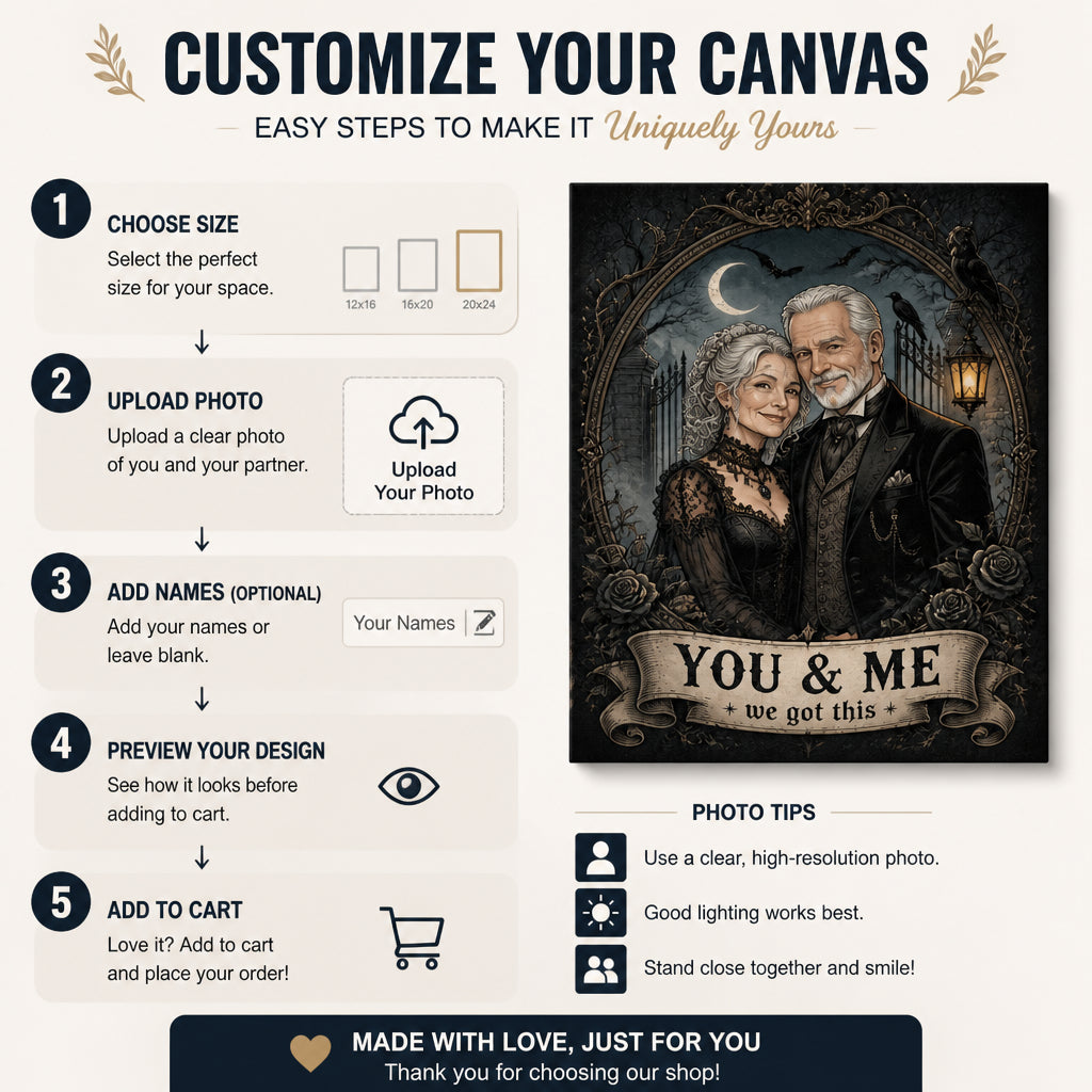 You & Me — Gothic Couple Portrait Canvas - Personalized Canvas c717baa4-e02e-4293-98cd-924865fcab3c.jpg