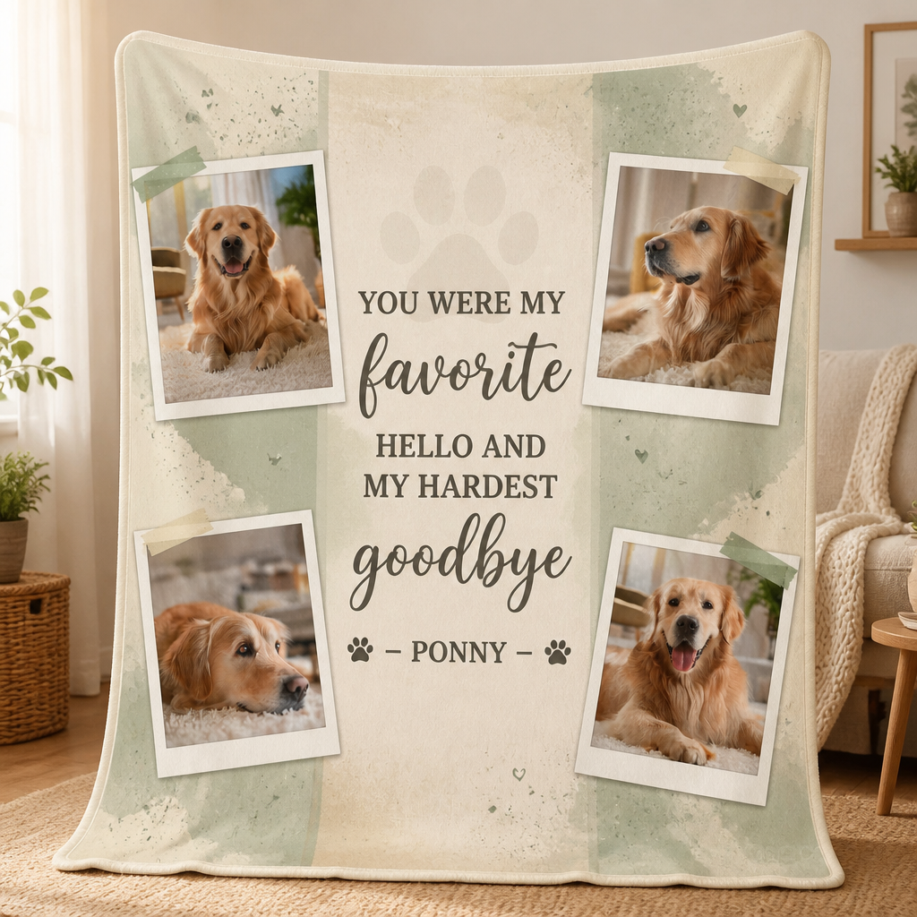 Pet Memorial Photo Collage Blanket – Favorite Hello, Hardest Goodbye - Personalized Blanket c732130a-9252-4a8d-a131-11faedbc1e7e.png