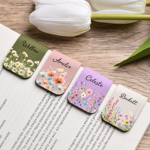 Personalized Magnetic Leather Bookmark, Floral Name Book Accessory, Birth Flower Bookmark, Book Lover Gift, Teacher Gift c7416aa2-ab88-4fb9-b0b0-f74c4271956e-1.png