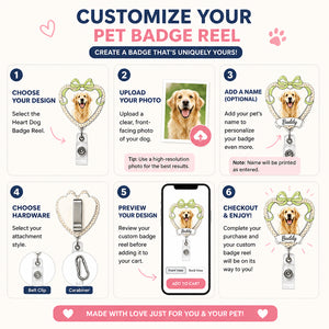 Custom Pet Photo Badge Reel – Scalloped Rosette with Stethoscope Bow - Personalized Custom Shape Badge Reel c74609d1-c905-42e2-887a-276662757d7e.jpg