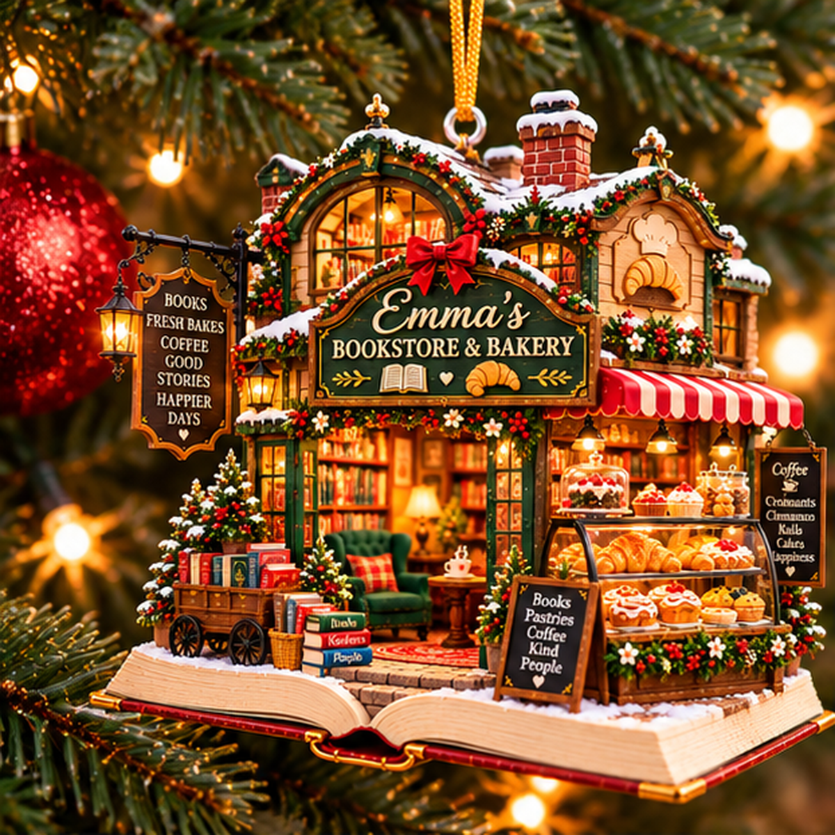 Personalized Bookstore & Bakery Christmas Ornament – Custom Name 2D Flat Acrylic Ornament, Cozy Books & Baking Lover Gift c77aae1d-ce6b-4843-a26a-8f8bbe451a84-emma_bookstore_bakery_01_tree_1200.png