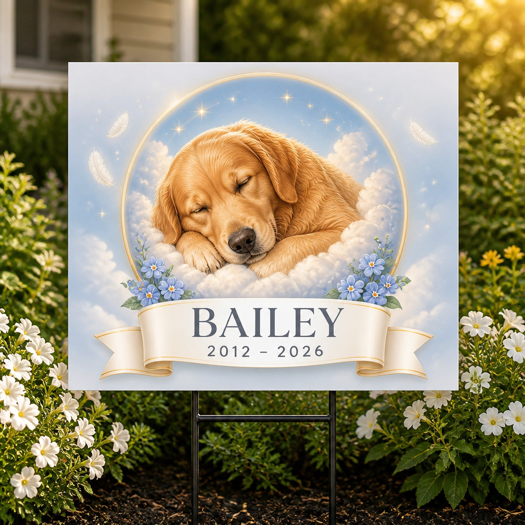 Custom Pet Memorial Yard Sign – Photo Portrait, Name & Years - Personalized Yard Sign c77f159f-90ee-42d4-a59c-f451a30bd67c.png