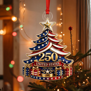 250 Years America 2D Ornament, 250th Anniversary Xmas Decor, Patriotic Christmas Tree Ornament, 1776 - 2026 Keepsake Gift, USA Christmas Bauble c7b42541-7f14-40c3-983a-7ccfed7ca259-0.png