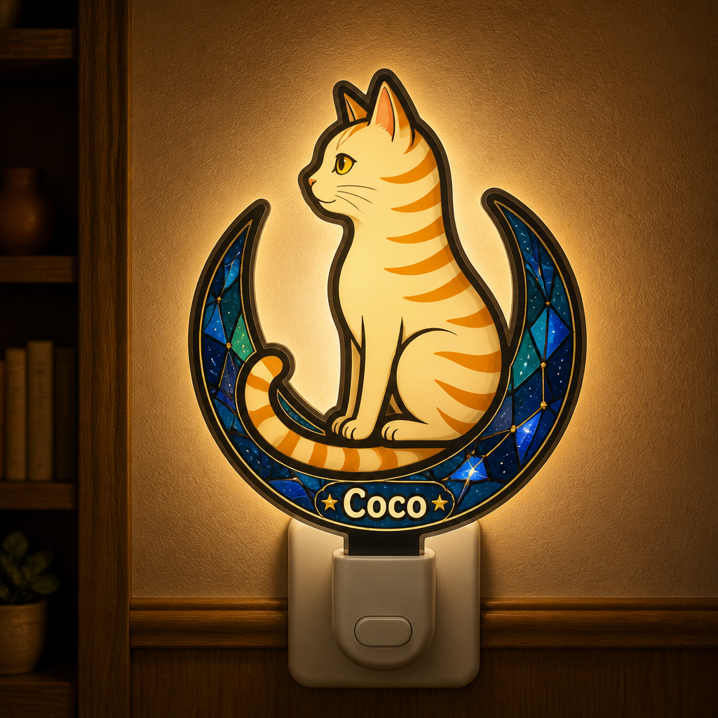Personalized Cat on Crescent Acrylic Night Light - Personalized Acrylic Night Light c7b518e2-0d45-4956-aaba-5240a3d82ce1.png