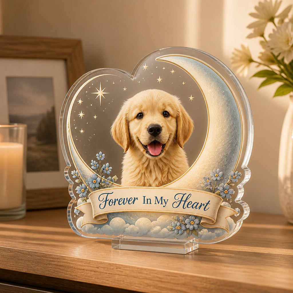 Custom Pet Memorial Moon Acrylic Plaque — Upload Your Pet Photo - Personalized Acrylic Custom shape Standing 1 layer (FS) c7bad35d-18a9-424f-a870-df34a2f537cf.jpg