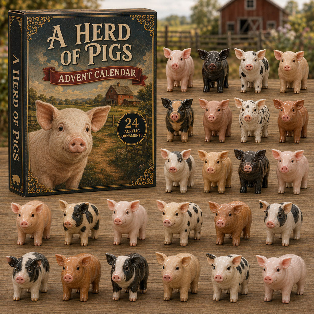 Herd Of Pigs Advent Calendar 2026 - 24-Day Festive Countdown, Acrylic Charms Blind Box - Gift For Farm Lovers c7c310e4-2608-40c7-9ca1-ef9a61b10583-pig.jpg