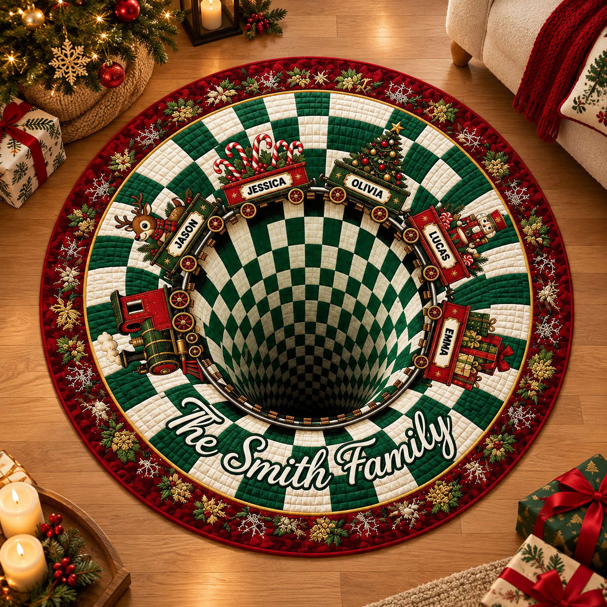 Personalized Family Name Christmas Round Rug, Custom Holiday Train Floor Mat, Festive Home Decor c7d9a1f7-ace0-428e-a890-3c13327db55f-1ad3c5e4-bd8f-4d27-910b-b096f213bd66.png