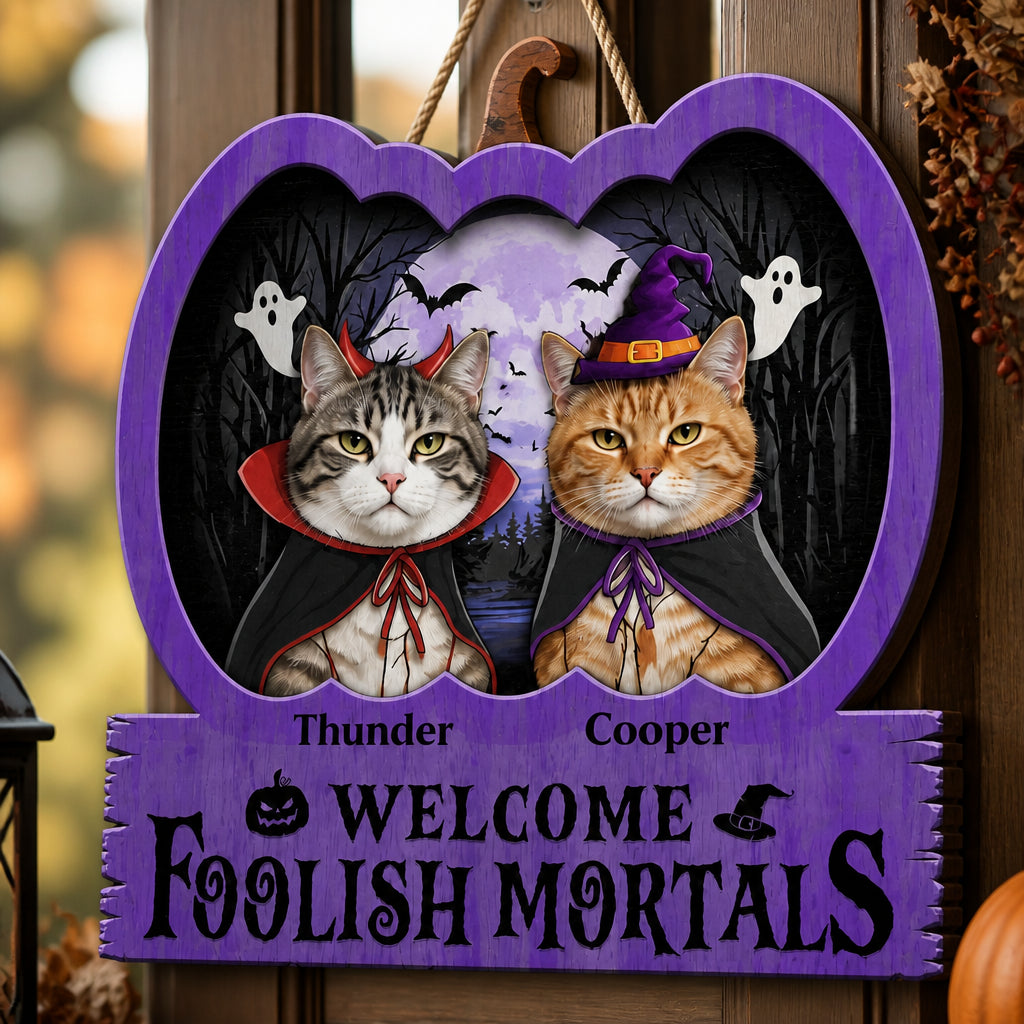 Halloween Cat Portrait Wood Sign — Welcome Foolish Mortals - Personalized Wood Sign c7dc9485-c75f-4f07-9a69-3616d8724941.jpg