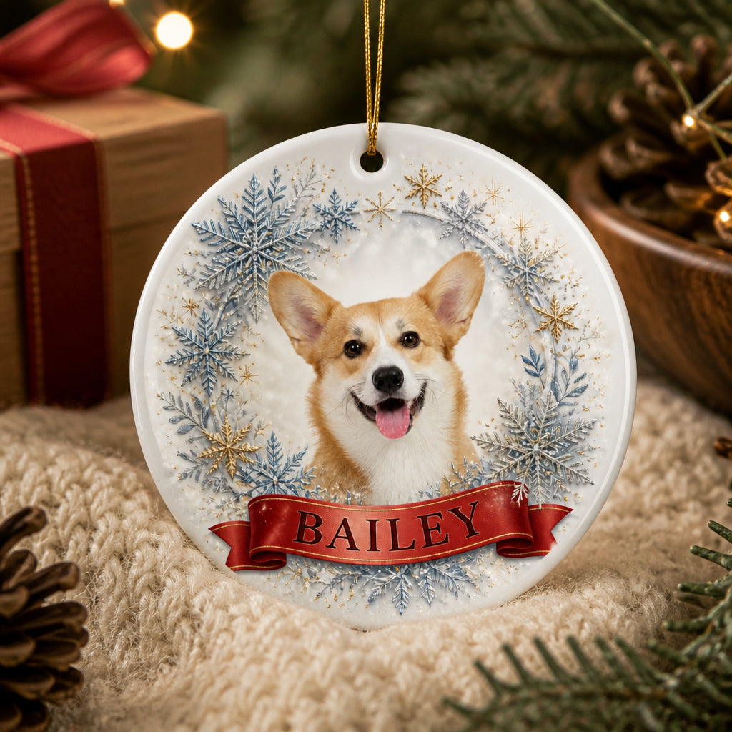 Snowflake Wreath Pet Photo Name Ornament - Personalized Ornament c81eb01b-56e9-4ae0-8e01-1d0927849b97.jpg