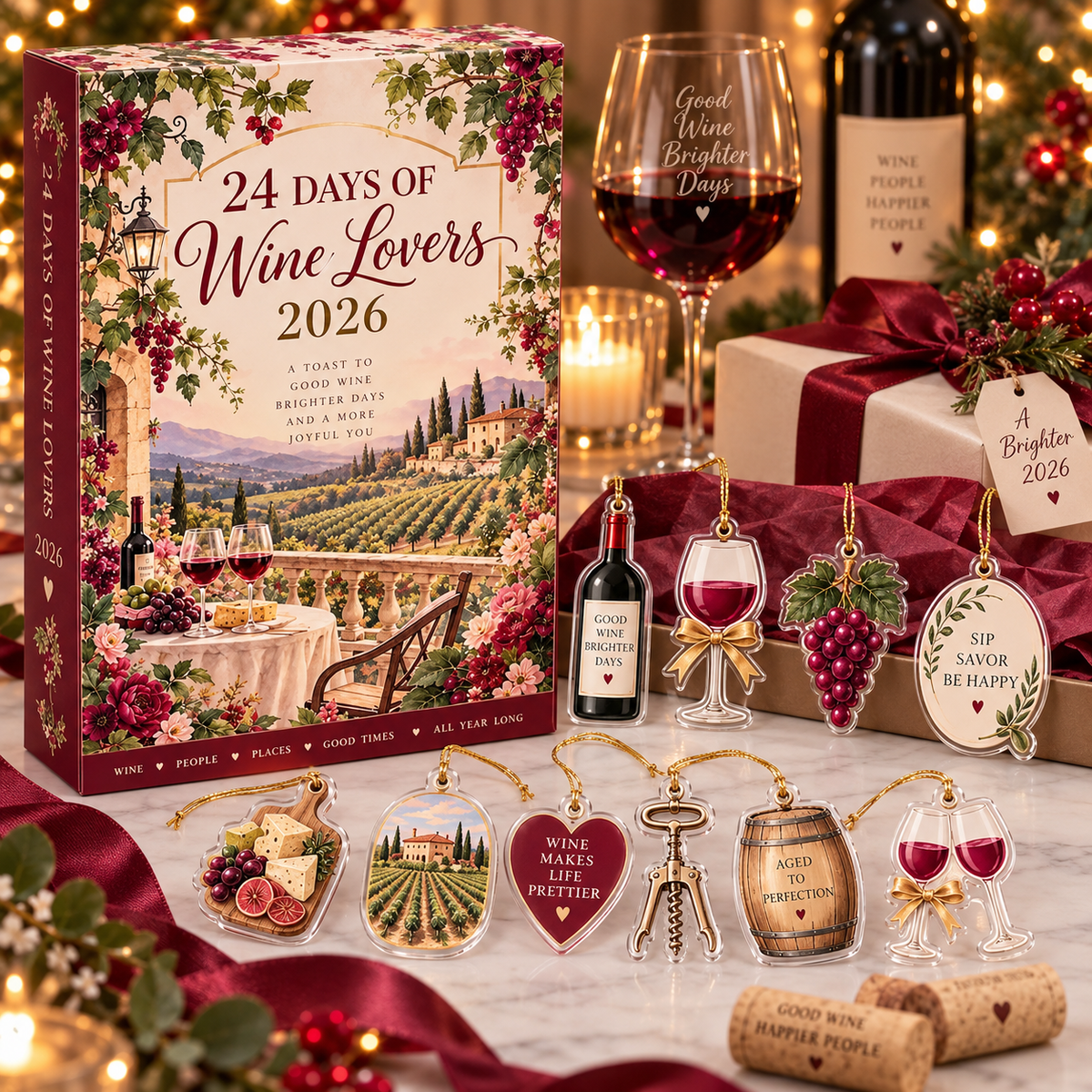Wine Lovers Advent Calendar 2026, 24 Day Xmas Countdown, Wine Ornaments, Vineyard Holiday Gift, Sommelier Gift for Women, Wine Lover Decor c855223f-7e51-43ad-89ac-7d67cd1d7b16-b8efecc4-9285-4160-b319-279b8ad2c56d.png
