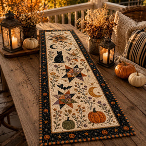 Halloween Quilted Table Runner, Fall Table Runner, Pumpkin Cat Ghost Bat Table Decor, Spooky Autumn Dining Table Runner Halloween Home Decor c8659a0f-deee-41ac-b83b-936bd4ccdd0d-4.jpg