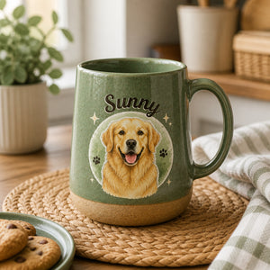 Custom Pet Portrait Pottery Mug – Hand-Drawn Photo-to-Art with Name - Personalized Pottery Mug c86d2844-a246-4c00-977c-c93f41bc2b84.jpg