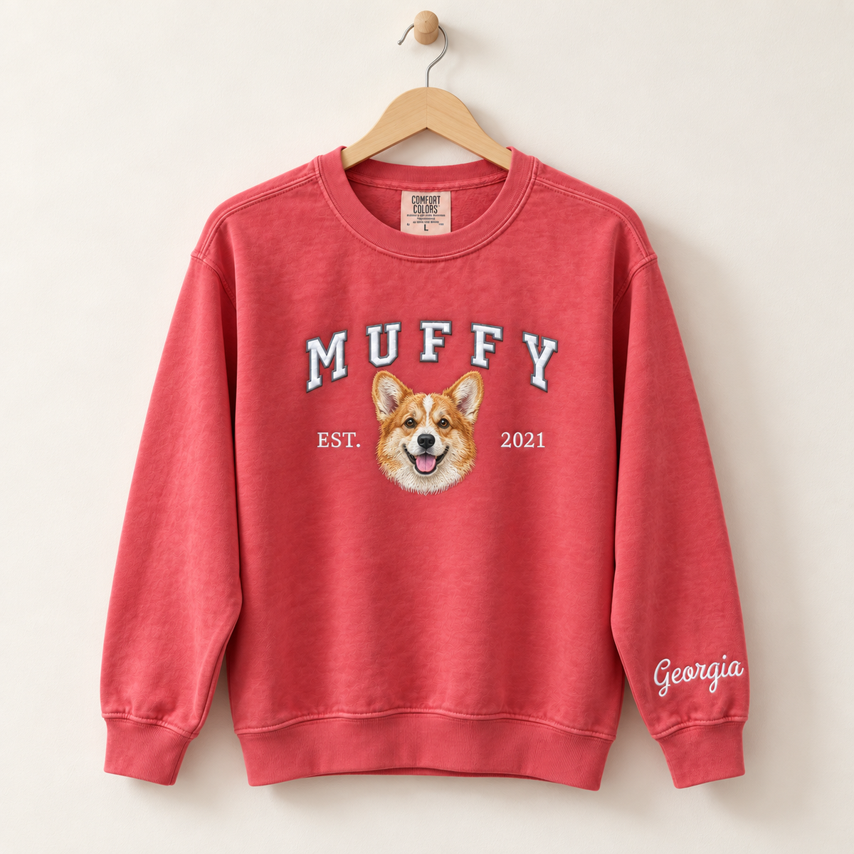 Custom Dog Portrait Embroidered Sweatshirt - Personalized Pet Face Crewneck With Name - Christmas Dog Mom Gift - Pet Memorial Keepsake c8797346-09c6-4556-af57-043bba4880b7--o-n-h-ng-MUFFY-treo-t-ng.png
