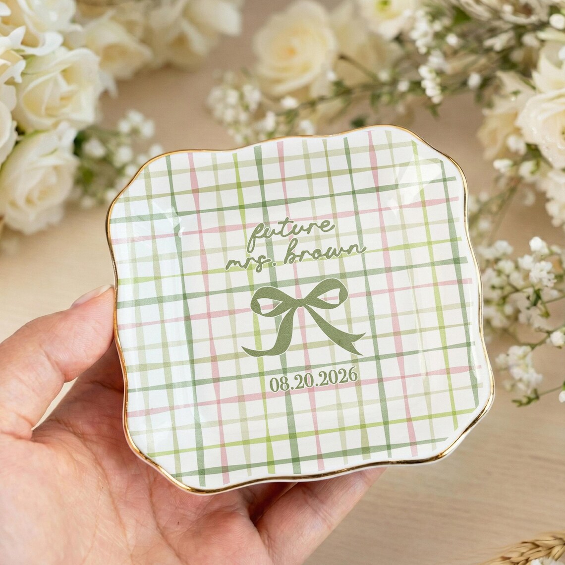 Personalized Bridal Jewelry Tray, Future Mrs Ceramic Ring Dish, Heart Trinket Tray for Bride Engagement Gift c88d41e6-c7fe-430b-90db-d41977d6313b-6.jpg
