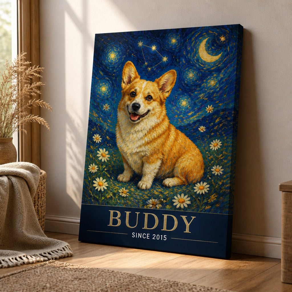 Starry Night Pet Portrait Canvas – Name & Since Year - Personalized Canvas c89b8c41-2b0e-4316-a261-40d20a337c39.jpg