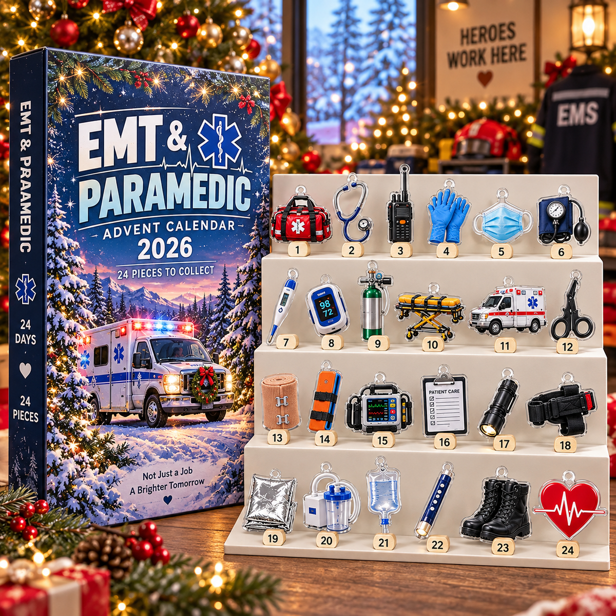 EMT & Paramedic Advent Calendar, 24 Acrylic Hanging Ornaments, Profession Christmas Countdown, Career Keepsake Gift c8bdfab0-90f1-4aac-b3e3-6ee1919a05a7-95d6144a-c2a7-4719-ac46-bb98528cb3a9.png