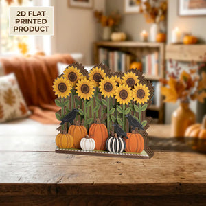 Sunflower & Pumpkin 2D FLAT Wooden Block Decor, Rustic Fall Harvest Shelf Sitter, Autumn Farmhouse Table Decor, Thanksgiving Gift c8f0e037-5711-494b-937a-a5765cc65b80-ghh-8-.webp