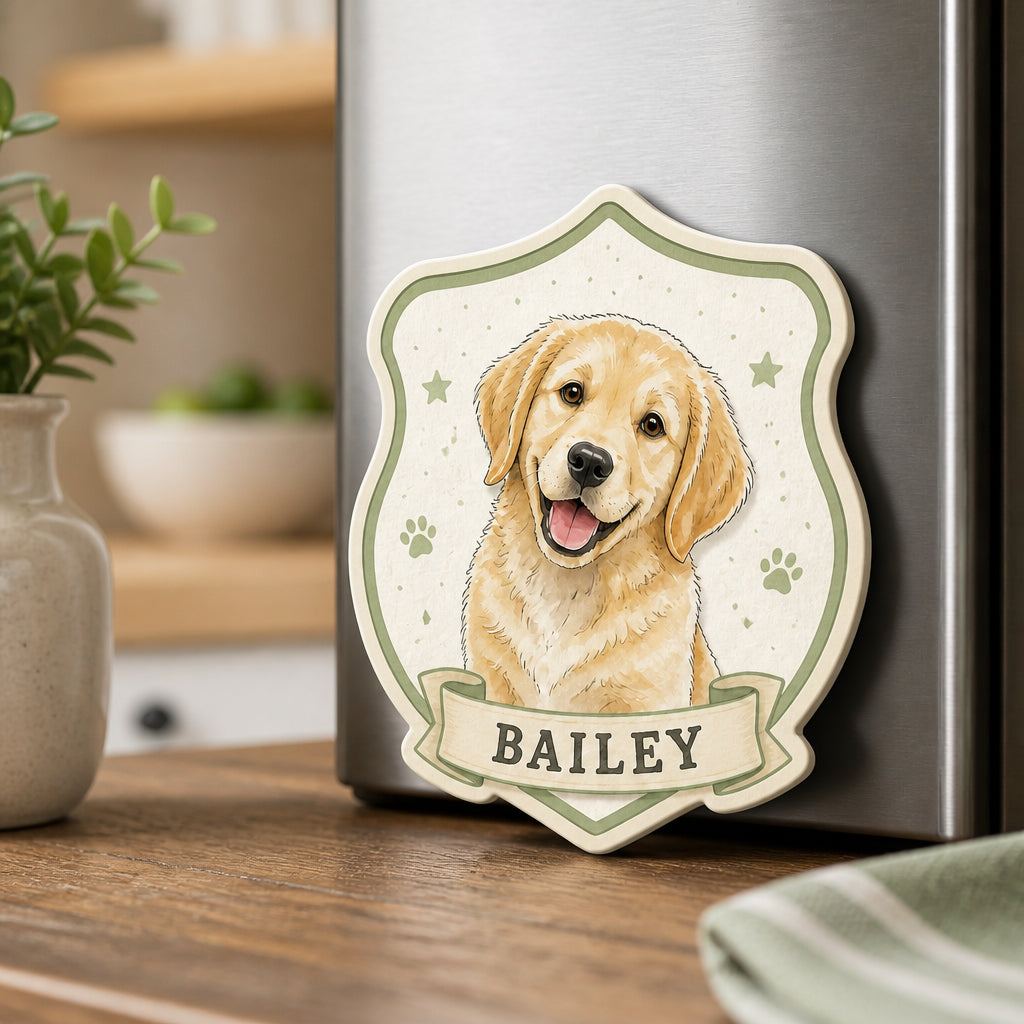 Custom Pet Watercolor Name Magnet - Personalized Custom Shape Fridge Magnet c922844a-61cc-47eb-a965-25a7acc35e30.jpg