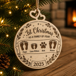 Family of Four 1st Christmas Interlocking Hearts Wood Ornament – Names & Year - Personalized Interlocking Hearts - Wooden Ornament c93112de-3e6a-45d5-b2ef-13b979231433.jpg