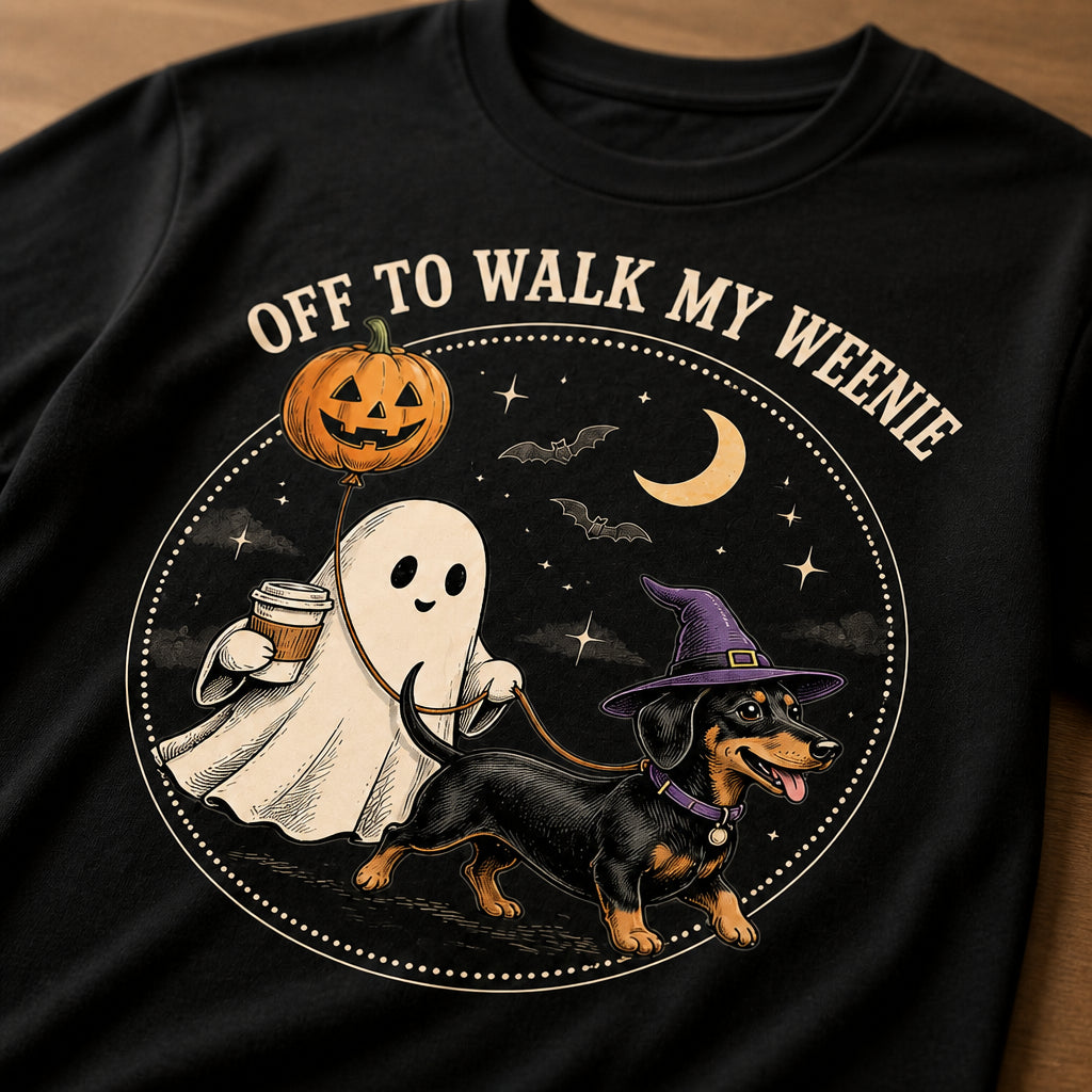 Off To Walk My Weenie — Custom Pet Halloween T‑Shirt - Personalized T-shirt c934fa02-4b3d-46c3-96a0-768070b9207b.jpg