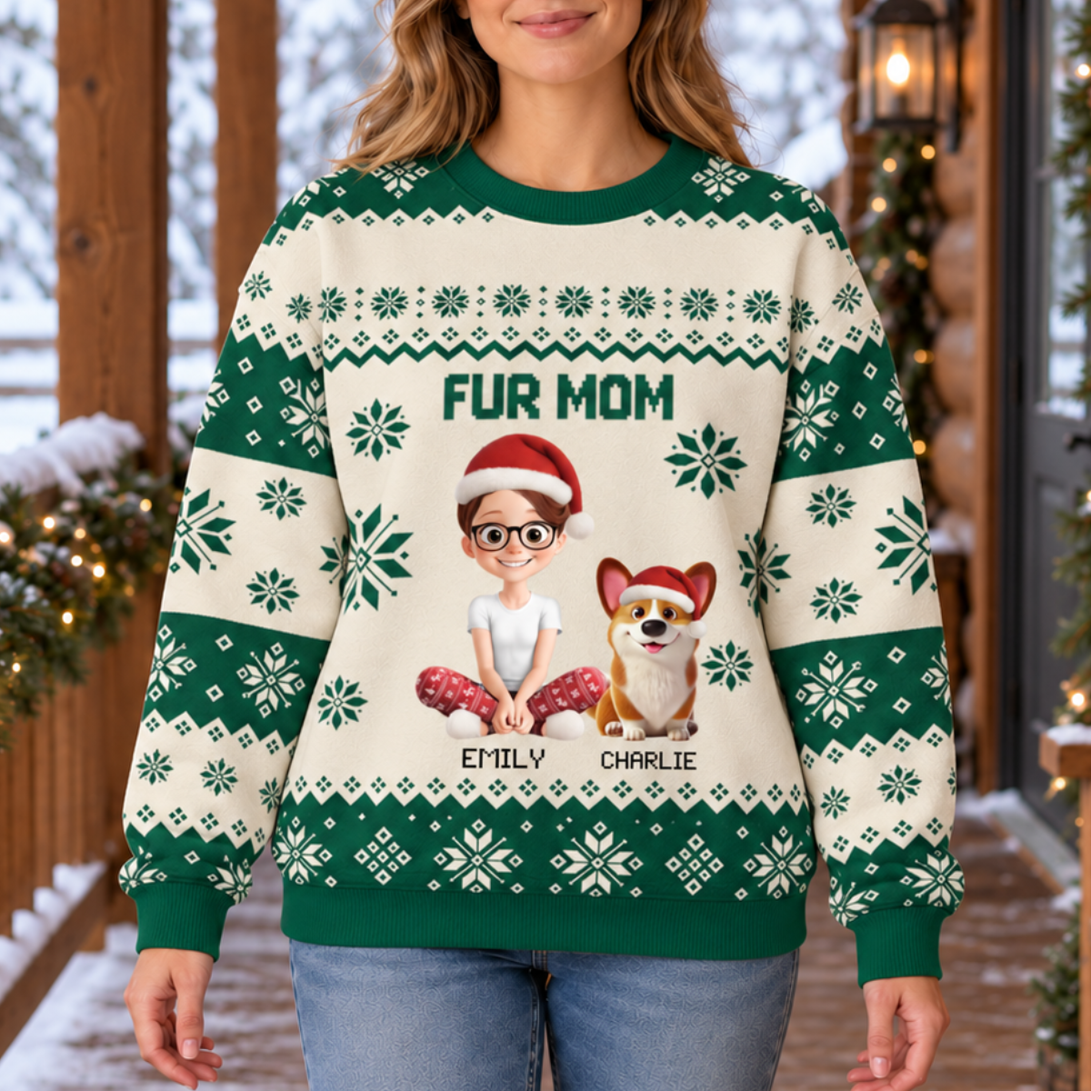 Custom Unisex Ugly Sweatshirt - Personalized Christmas Birthday Gifts For Dog Lovers, Dad, Mom - Festive Fur And Christmas Cheer c9472e06-dccd-4150-a641-cdd5fcfb9966-banner-2.png