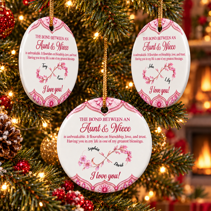Personalized The Bond Between Aunt & Niece Christmas Ornament - Custom Ceramic Keepsake Gift for Niece from Aunt c94b628c-8653-4ab1-8f44-4b2de08bb661-3.png