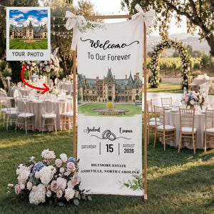 Welcome To Our Forever - Personalized Welcome Sign - Wedding Decoration c96064b2-318d-476c-92e6-9ab9baceeee7-1.webp