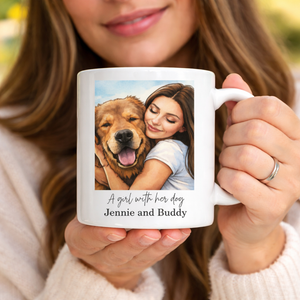 Custom Dad Portrait Photo Gifts, Personalised Daddy Mug