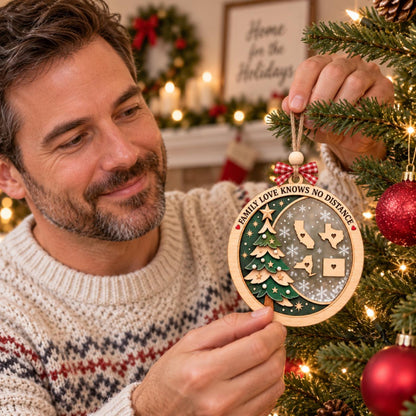 Personalized Long Distance Family Ornament, Custom State to State Christmas Ornament, Family Love Knows No Distance Keepsake Gift c9703033-052d-46dc-8c23-10aa91923d66-4.jpg