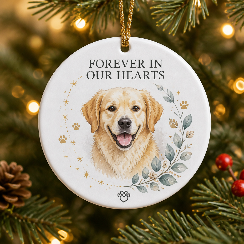 Forever In Our Hearts Pet Portrait Memorial Ornament - Personalized Ornament c99def1c-b33c-4d59-818c-78e3890ee197.png