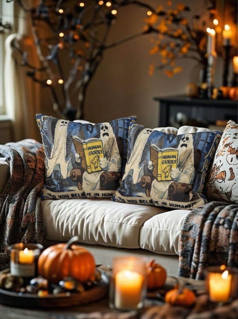 Do You Believe in Humans? Halloween Ghost Pillowcase, Spooky Reading Pillow Cover, Fall Home Decor c9a5a6d1-58c8-43e3-a3dd-f5e14fc9df8d-km2.jpg