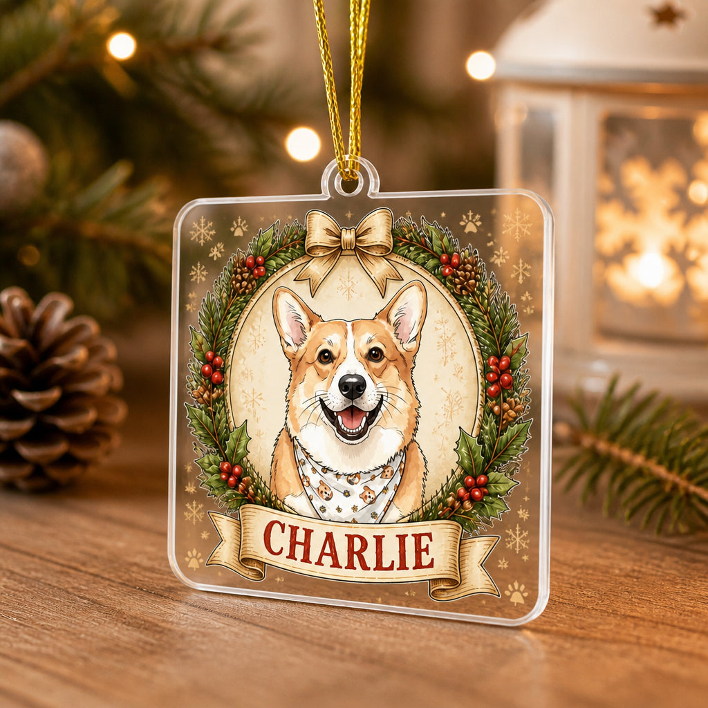 Custom Pet Photo to Illustration Name Ornament - Personalized Transparent Acrylic Ornament c9bbb4f7-aca8-4f37-baef-5ddb711cb487.jpg