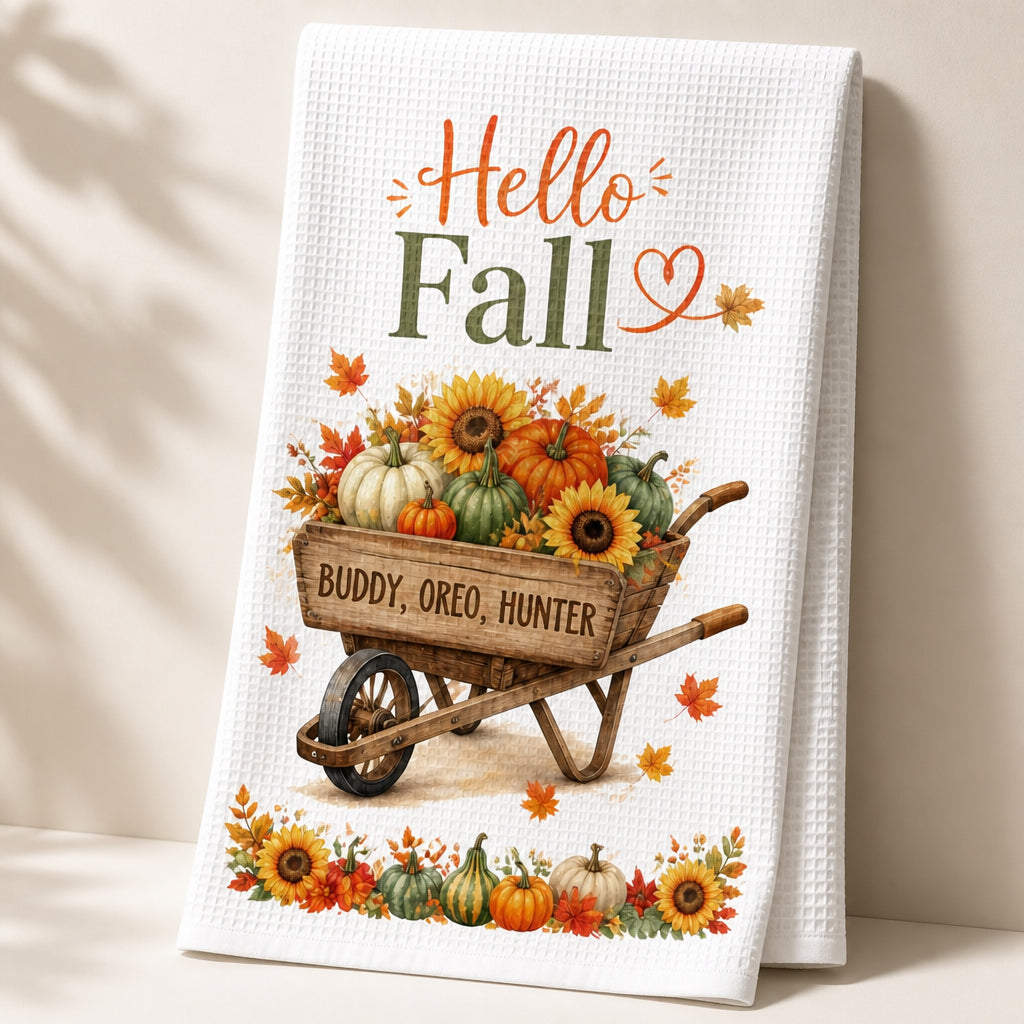 Hello Fall Pet Names Kitchen Towel - Personalized Kitchen Towel c9c919ad-2fe2-4c28-b2e8-4c8c32f81d8c.jpg