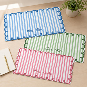 Custom Name Scalloped Stripe Desk Mat, Pastel Stripe Keyboard, Wavy Edge Preppy Workspace Decor, Gift for Teacher, Back to School Gift c9cbab9b-db1d-4cf0-9d2d-6625b8f2a244-2.jpg